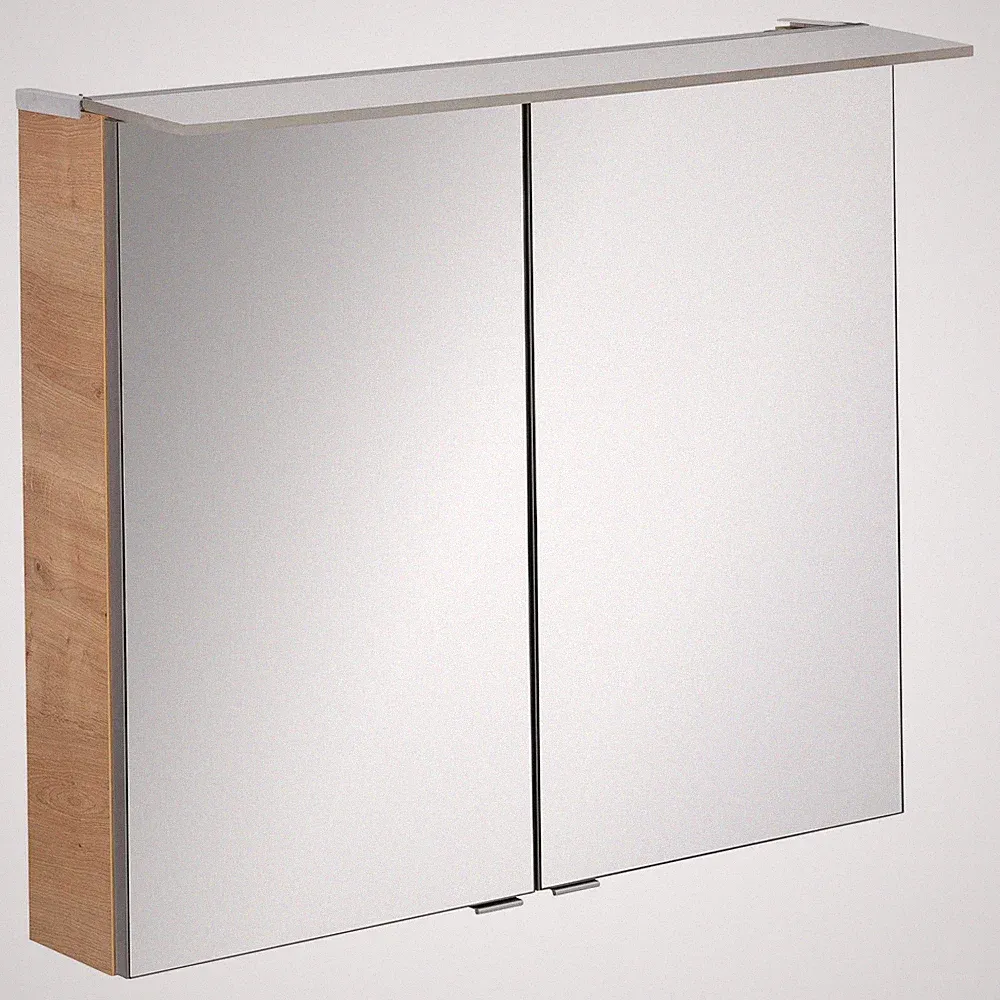 Fackelmann 84112 LED Spiegelschrank 80 cm eiche hell LED Badspiegel B.perfekt