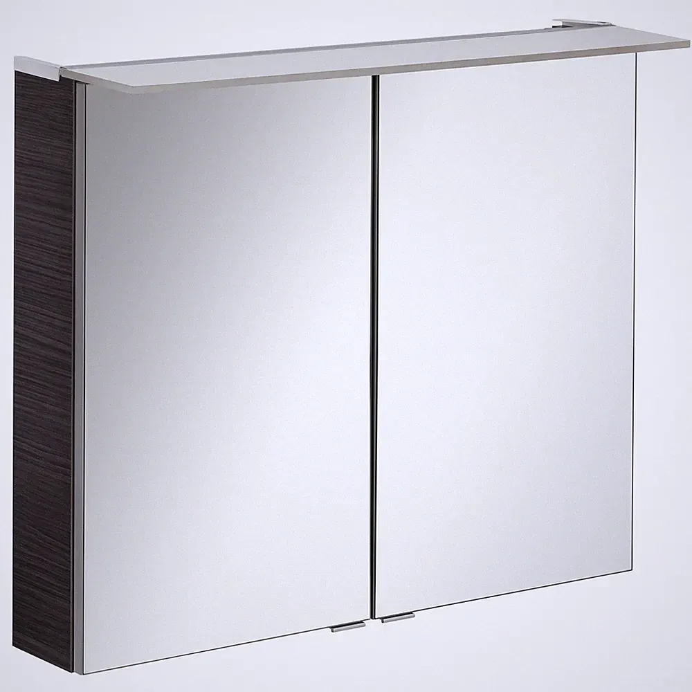 Fackelmann 84115 LED Spiegelschrank 80 cm eiche dunkel LED Badspiegel B.perfekt