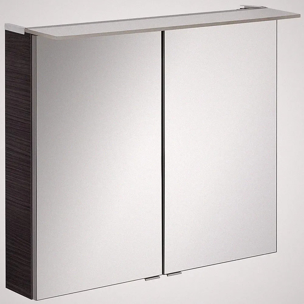 Fackelmann 84115 LED Spiegelschrank 80 cm eiche dunkel LED Badspiegel B.perfekt