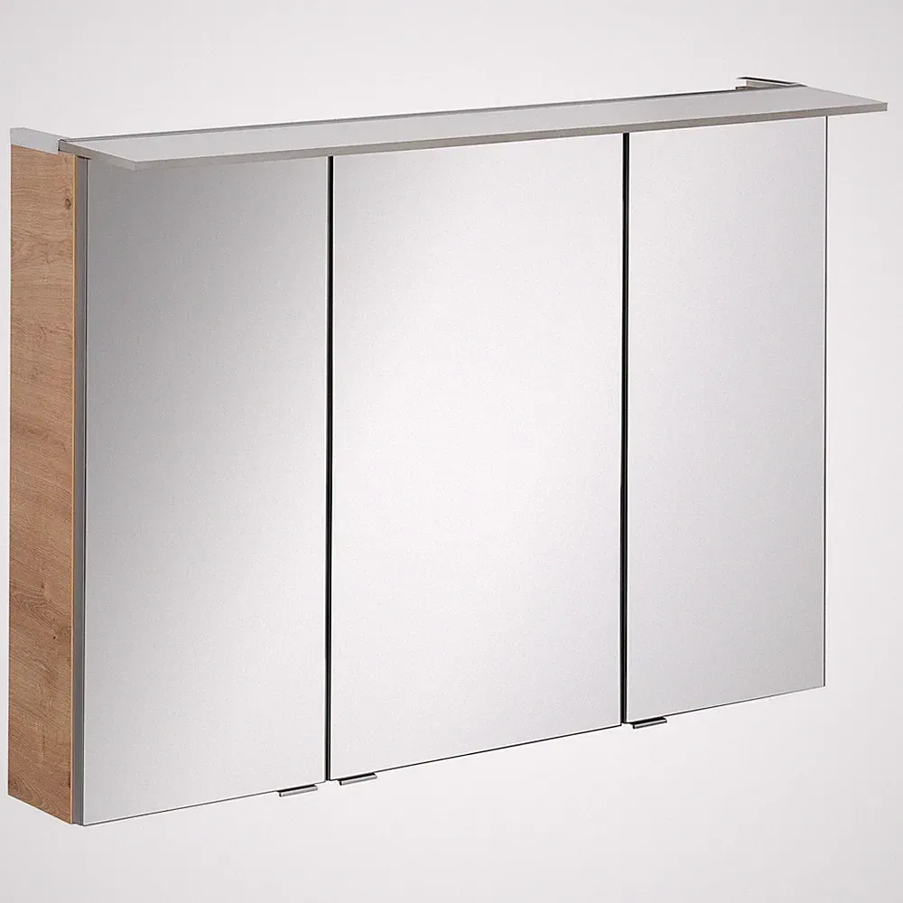 Fackelmann 84122 LED Spiegelschrank 100 cm eiche hell LED Badspiegel B.perfekt