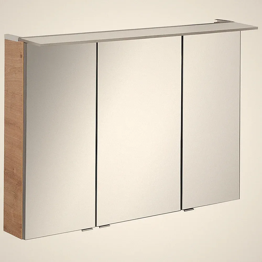Fackelmann 84122 LED Spiegelschrank 100 cm eiche hell LED Badspiegel B.perfekt