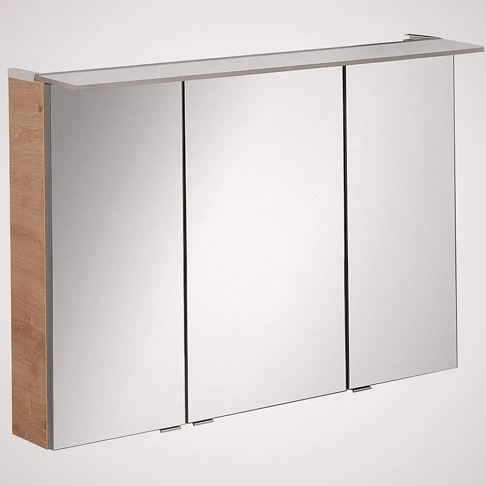 Fackelmann 84122 LED Spiegelschrank 100 cm eiche hell LED Badspiegel B.perfekt