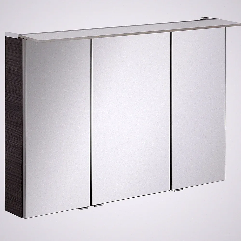 Fackelmann 84125 LED Spiegelschrank 100 cm eiche dunkel LED Badspiegel B.perfekt