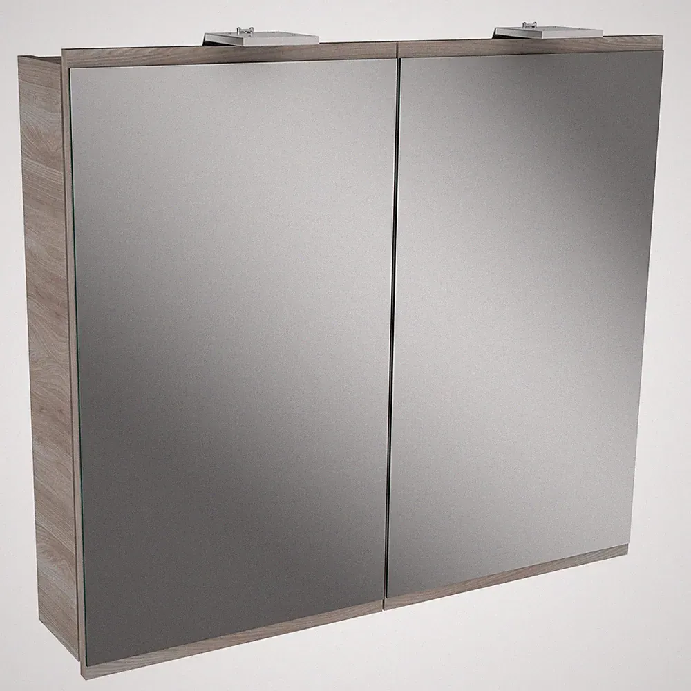 Fackelmann 84792 LED Spiegelschrank Türrahmen stein Esche 80 cm
