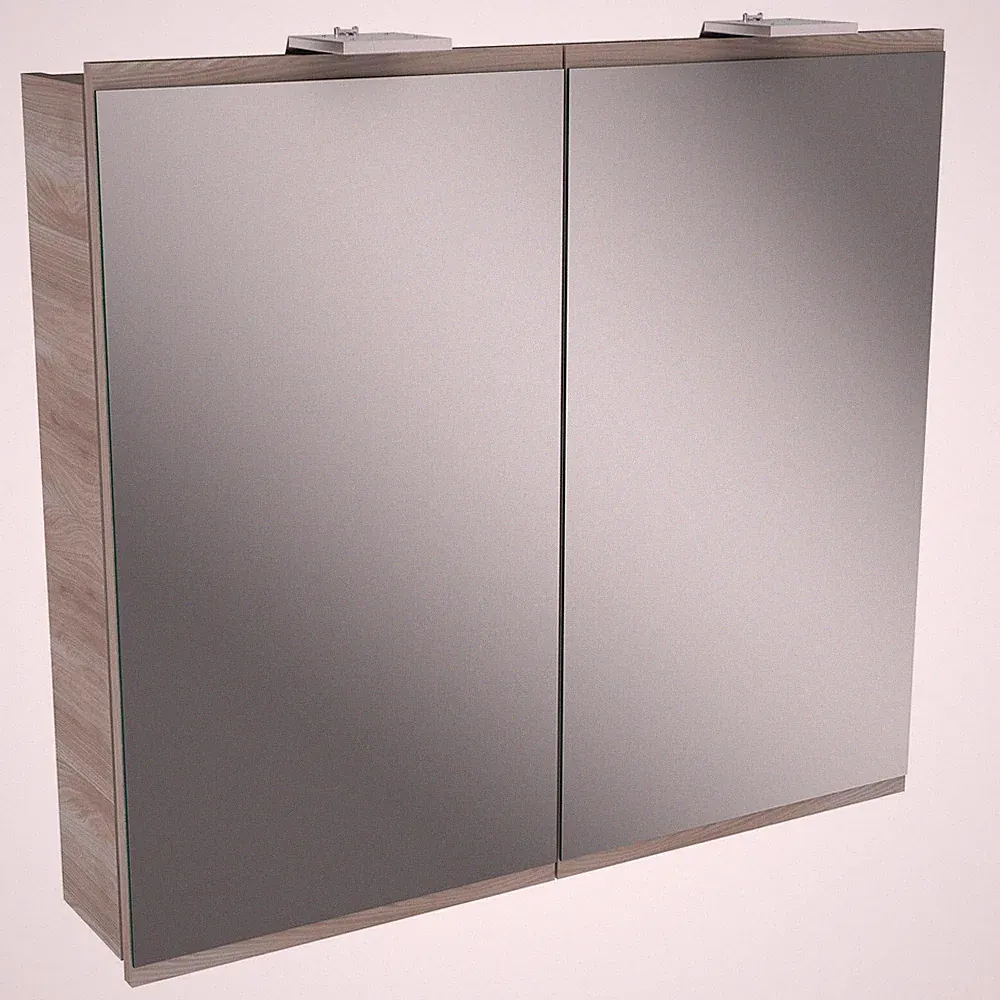 Fackelmann 84792 LED Spiegelschrank Türrahmen stein Esche 80 cm