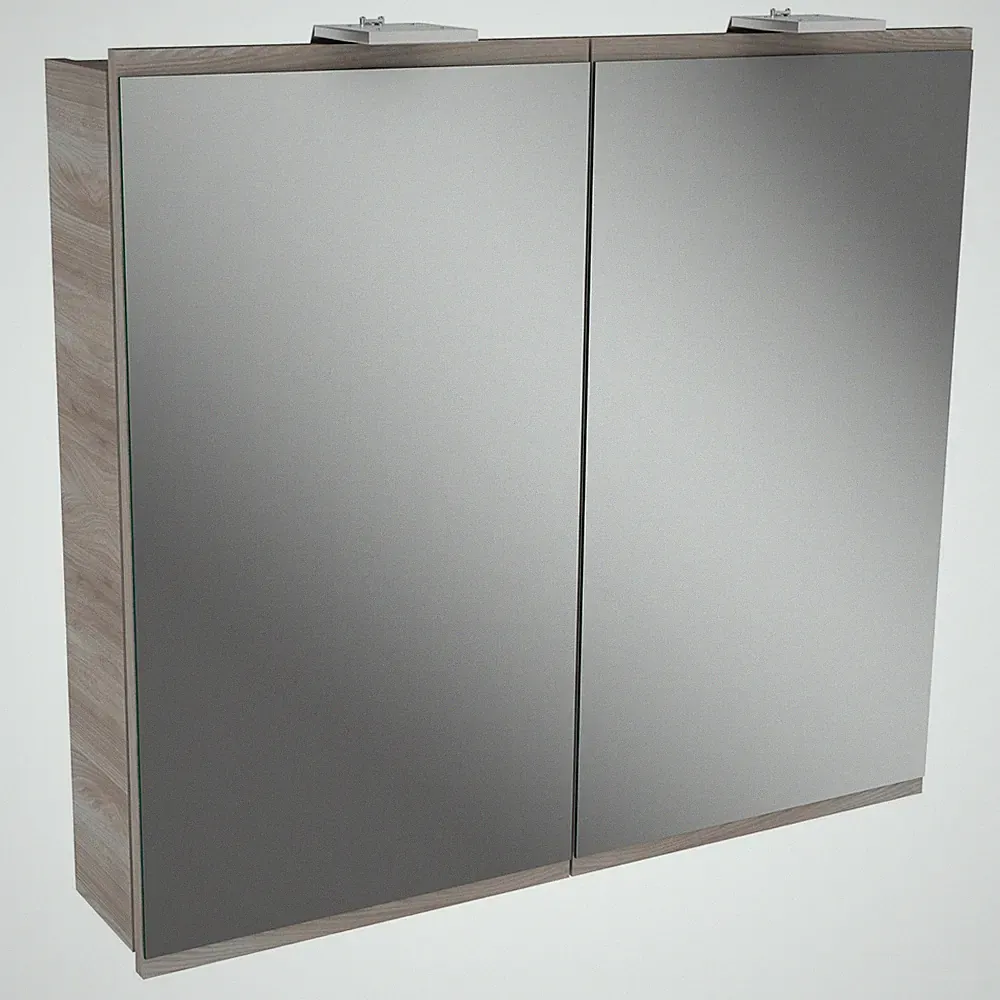 Fackelmann 84792 LED Spiegelschrank Türrahmen stein Esche 80 cm