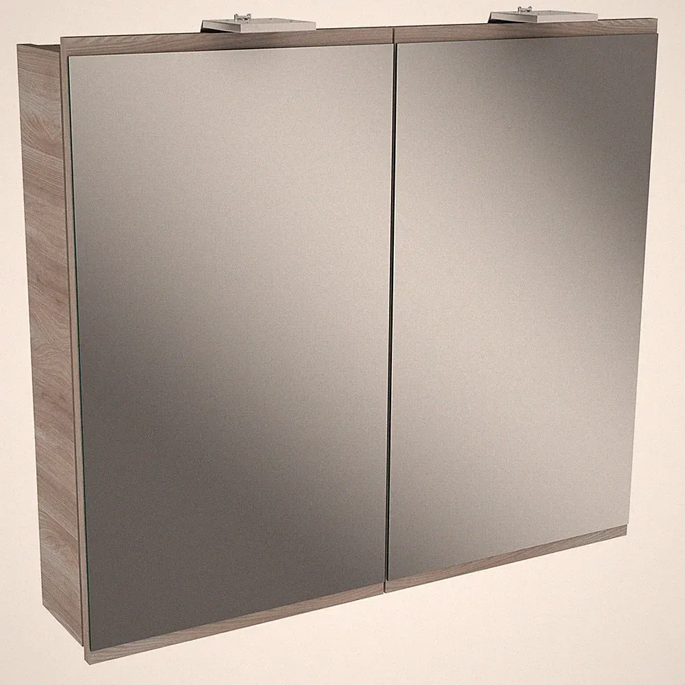 Fackelmann 84892 LED Spiegelschrank Türrahmen stein Esche 80 cm