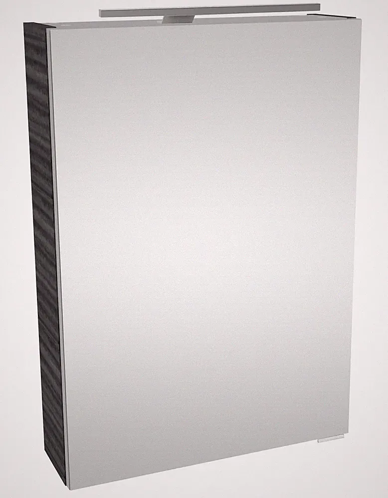 Fackelmann B.PERFEKT LED Spiegelschrank Bad 50 cm breit Holzoptik Anthrazit