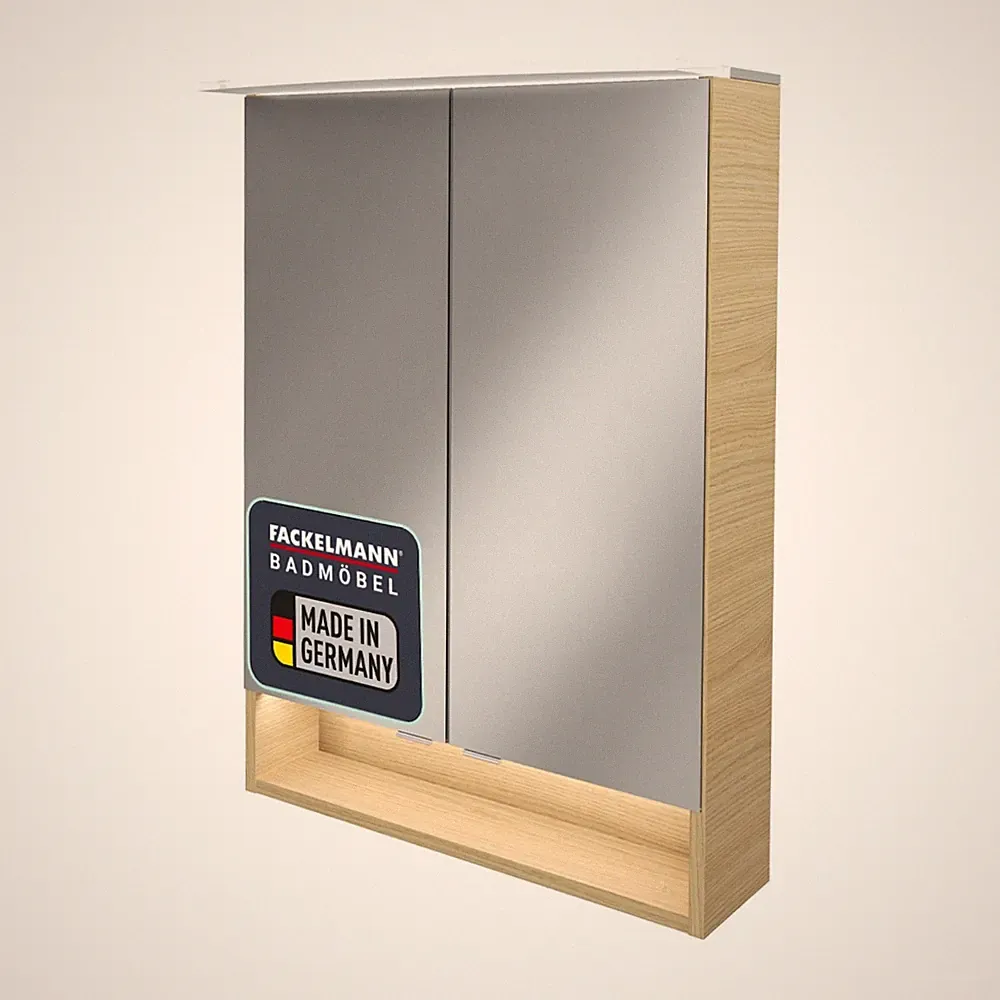 Fackelmann B.STYLE Spiegelschrank 60 cm Braun Badmöbel Schrank Made in Germany
