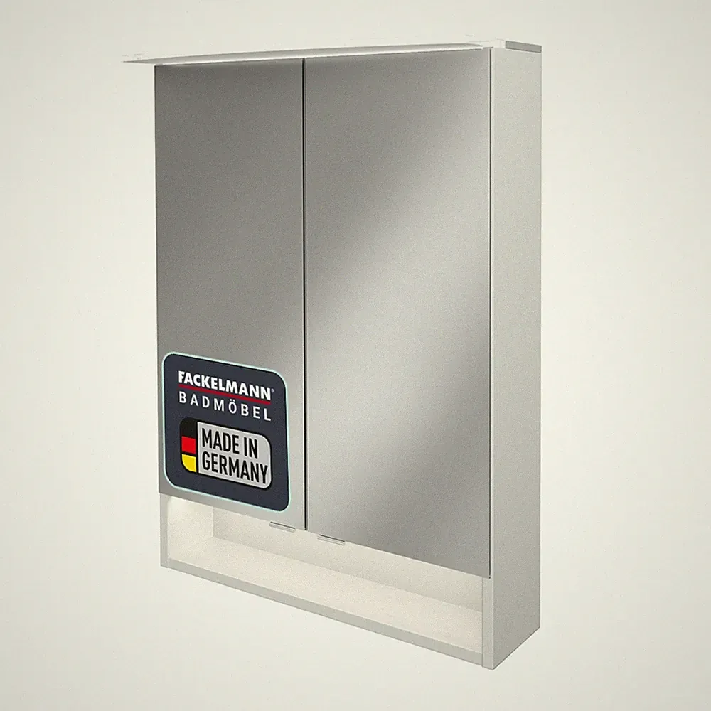 Fackelmann B.STYLE Spiegelschrank in Weiß 60 cm LED Badschrank Made in Germany
