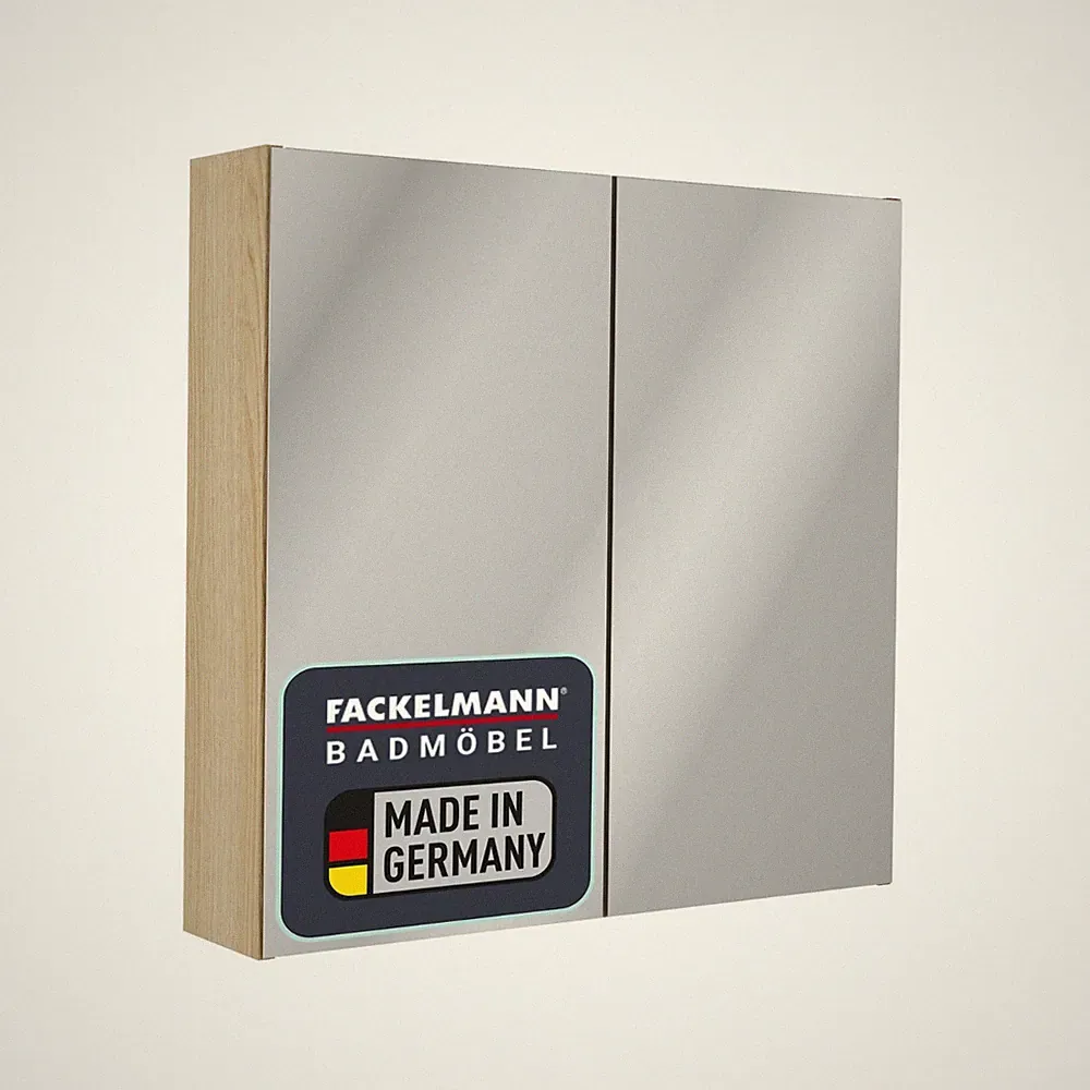 Fackelmann COMPACT LINE Spiegelschrank Braun 70 cm Breit Modern Badezimmerschran