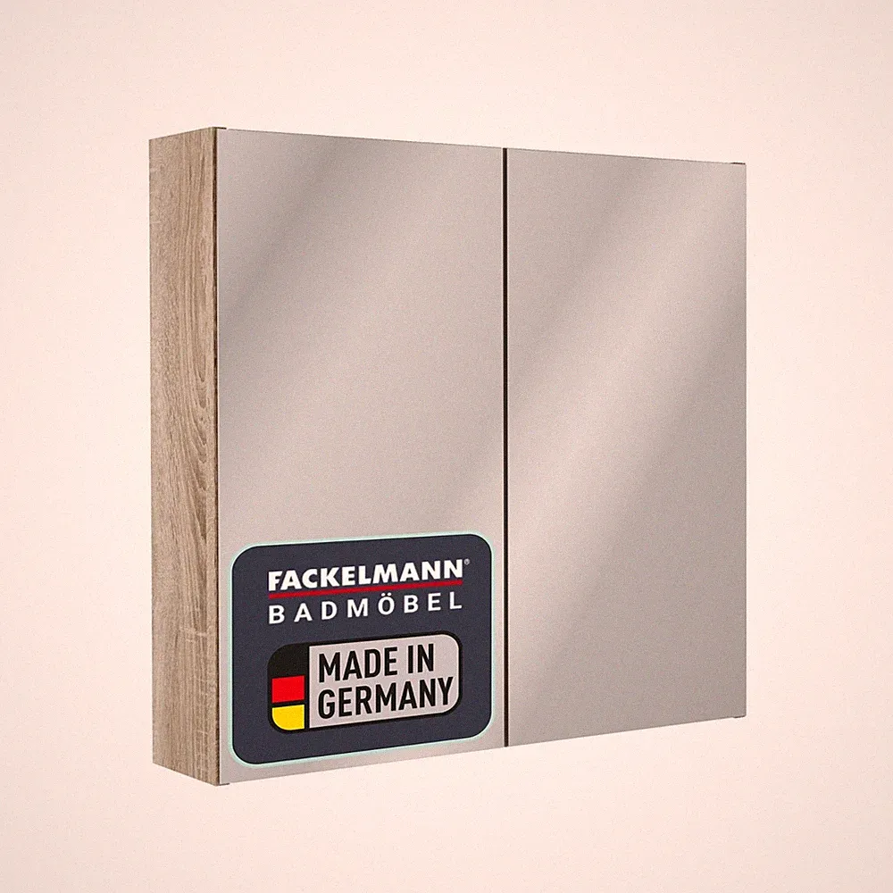 Fackelmann COMPACT LINE Spiegelschrank Braun 70cm Breit Modern Badezimmerschrank