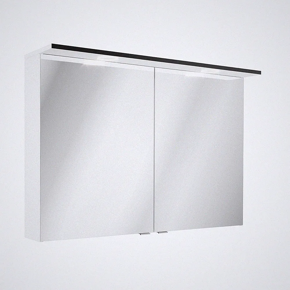 Fackelmann FLAIR LED Spiegelschrank Weiß/Anthrazit 100 cm Breit