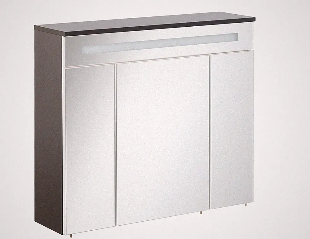 Fackelmann KARA LED Spiegelschrank Badmöbel Schwarz Weiß 80 cm Made in Germany