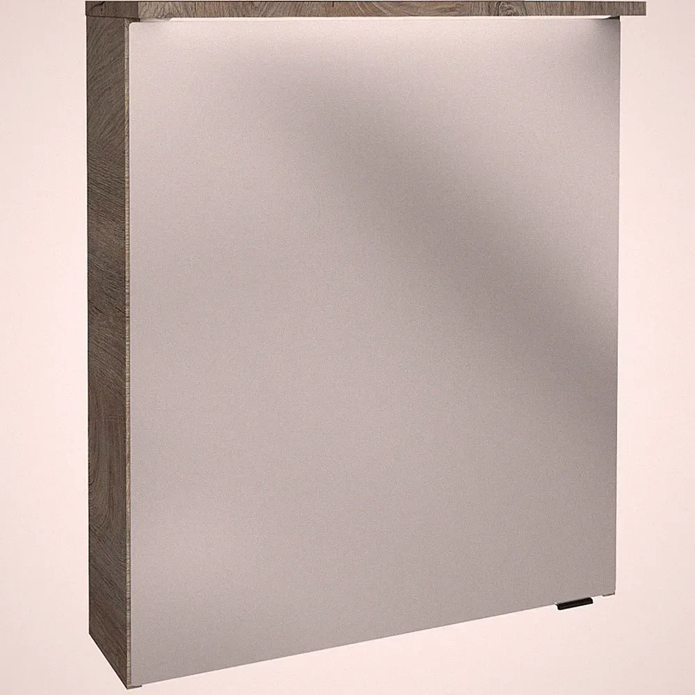 Fackelmann LED Bad Spiegelschrank 60 cm braun 1-türig Leuchtpaneele Innenspiegel