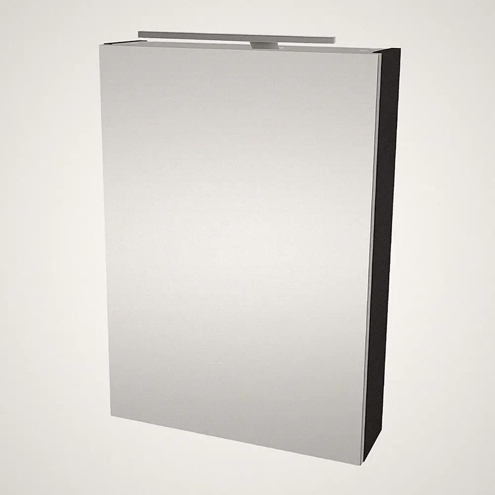 Fackelmann LUNA LED Spiegelschrank Bad Gäste WC 50 cm breit Anthrazit Tür links