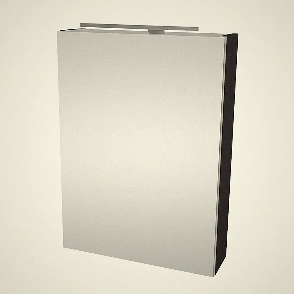 Fackelmann LUNA LED Spiegelschrank Gäste Bad 50 cm breit Anthrazit Tür rechts