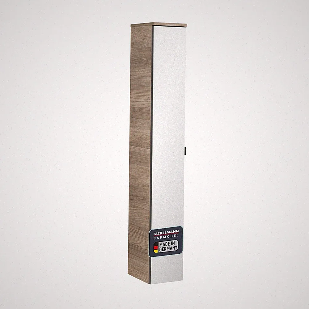 Fackelmann LUXOR Hochschrank 20,5 cm Braun Spiegelfront links MADE IN GERMANY