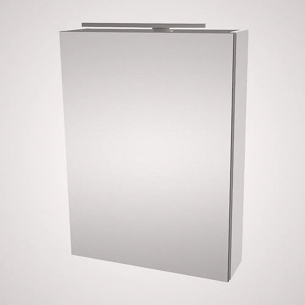 Fackelmann SCENO LED Spiegelschrank Gäste Bad 50 cm breit Weiß Tür rechts