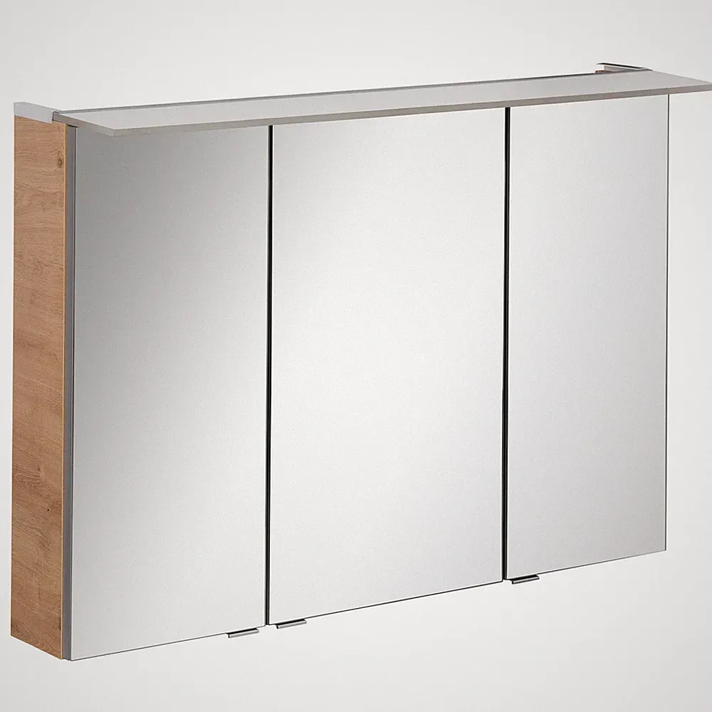 Fackelmann Spiegelschrank 100 cm "B.Perfekt" Ast-Eiche Badspiegelschrank Spiegel