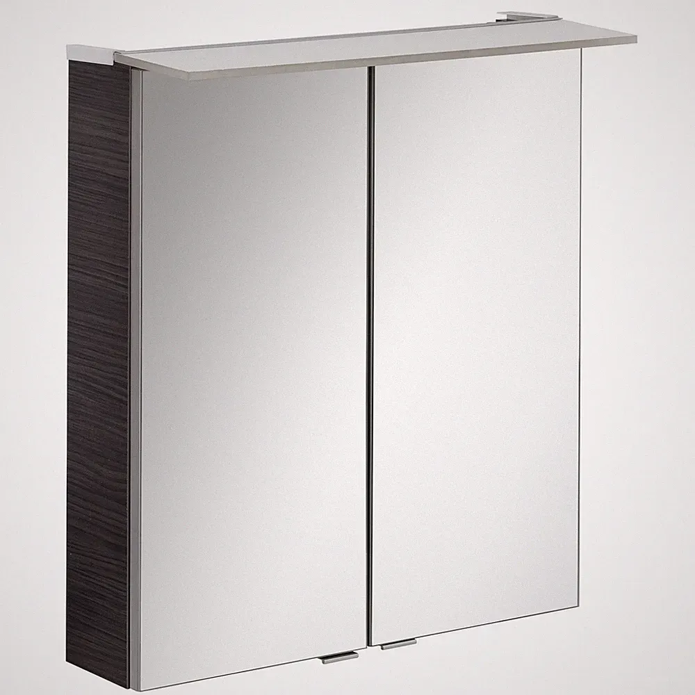 Fackelmann Spiegelschrank 60 cm "B.Perfekt" Dark Oak Badezimmerschrank Sanitär