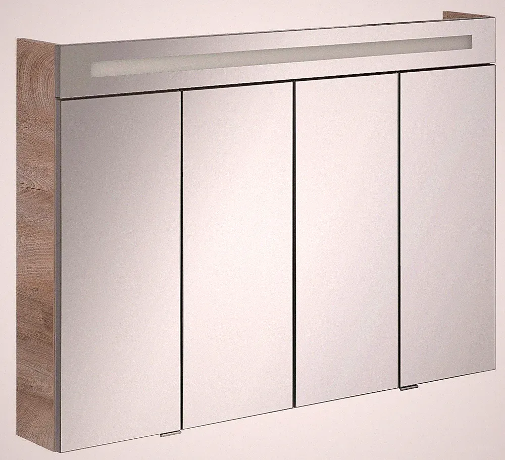 Fackelmann TWINDY LED Spiegelschrank 110 cm Badspiegel in Braun MADE IN GERMANY