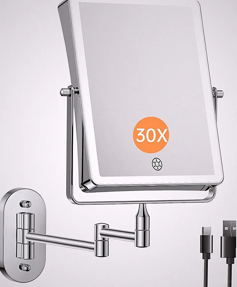 Famihomii 5000mAh Wiederaufladbar Kosmetikspiegel mit LED Beleuchtetung | Schmin