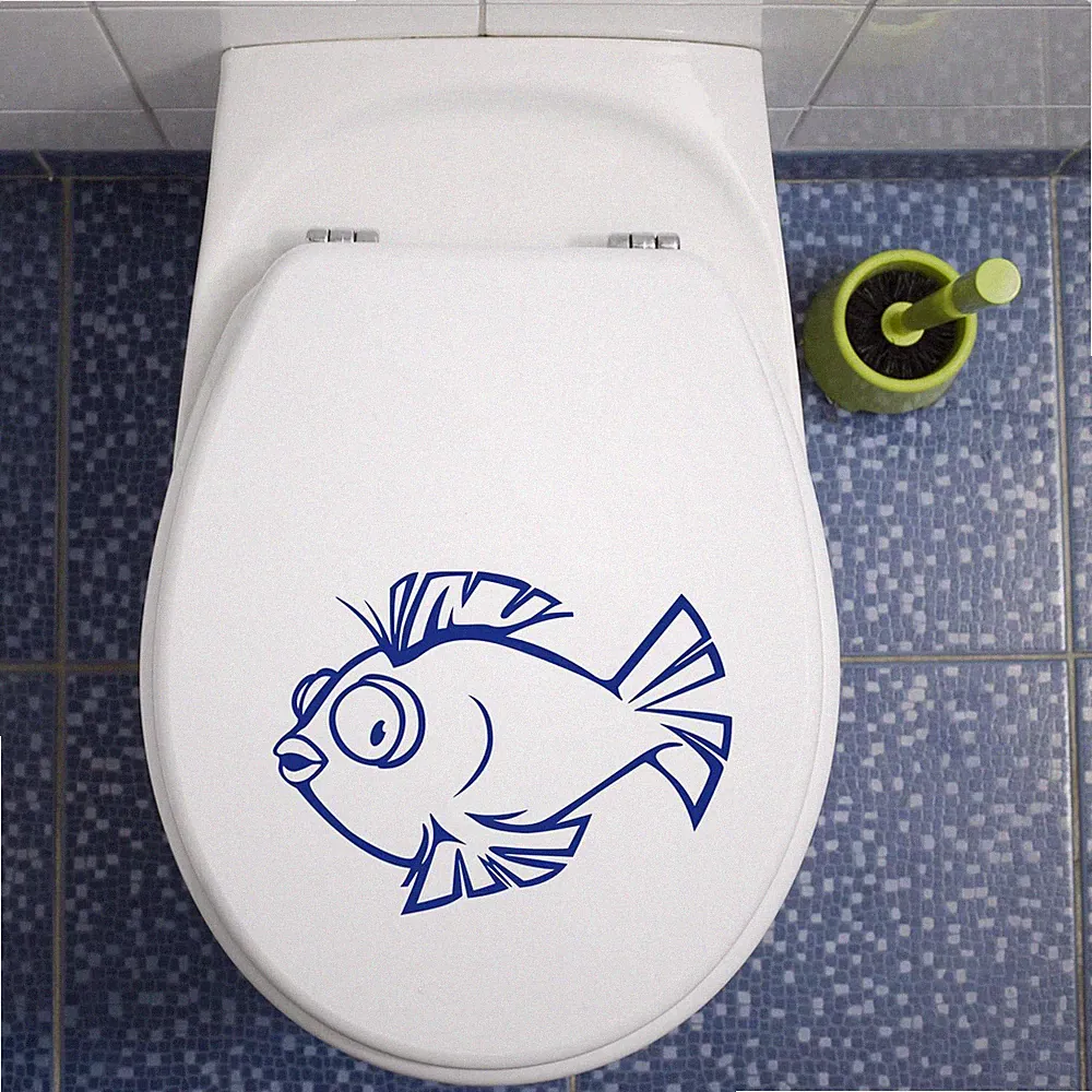 Fisch Aufkleber für WC Deckel Wandtattoo Sticker BAD WC Küche Lounge TDA010