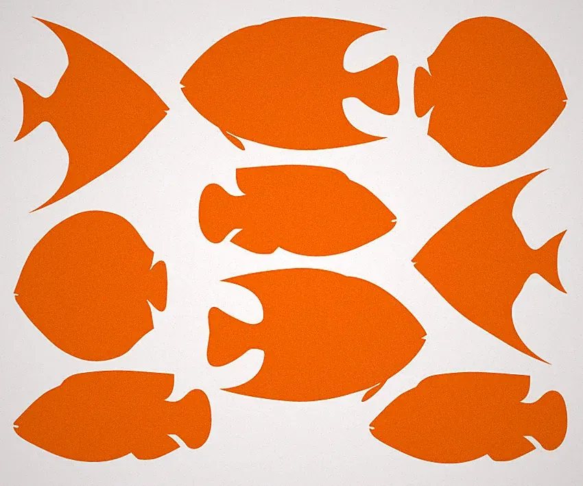 FISCHE AUFKLEBER Maritim Fish Meer Bad Deko Fliesen Spiegel Glas Küche Sticker