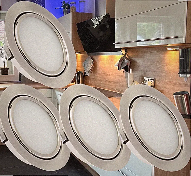 ✅Flache LED Spiegelschrank- Möbel- Einbaustrahler 12V / Mattglas / Loch=55-60mm✅