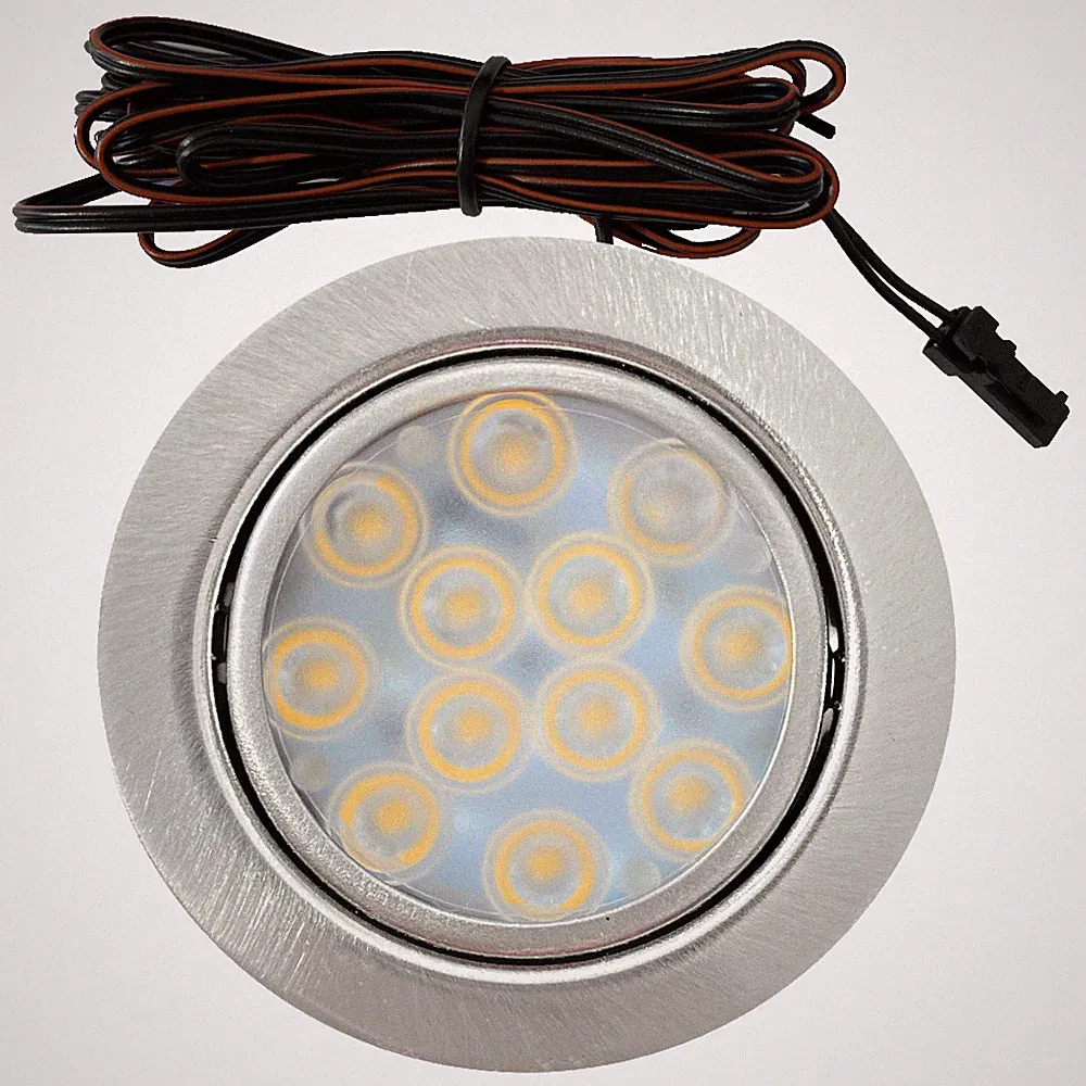 Flacher 3W LED Möbel Einbauspot 12Volt IP20 ET=12mm Spiegelschrank Leuchten Spot