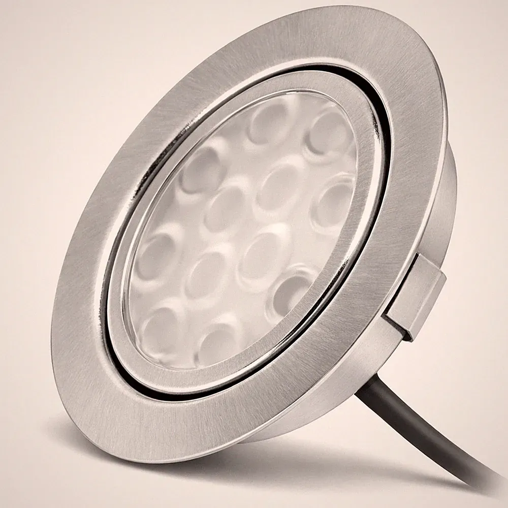 Flacher 3W LED Möbel Einbauspot 12Volt IP20 ET=12mm Spiegelschrank Leuchten Spot