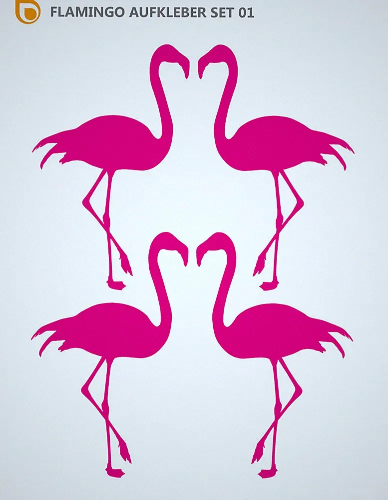 FLAMINGO AUFKLEBER Deko Sticker Wandtattoo Fenster Möbel Auto Tropisch Spiegel