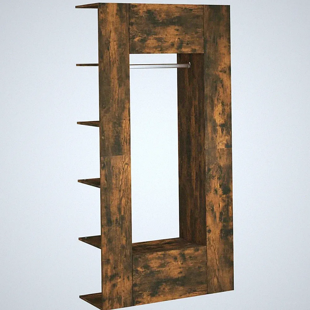 Flurschränke 2 Stk. Räuchereiche Spanplatte Garderobe Flur