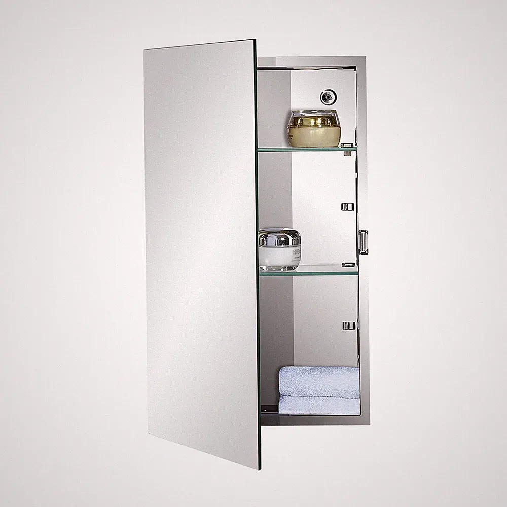 Fundin Badspiegelschrank mit Einzeltür - 30 cm B x 50 H, Splitter