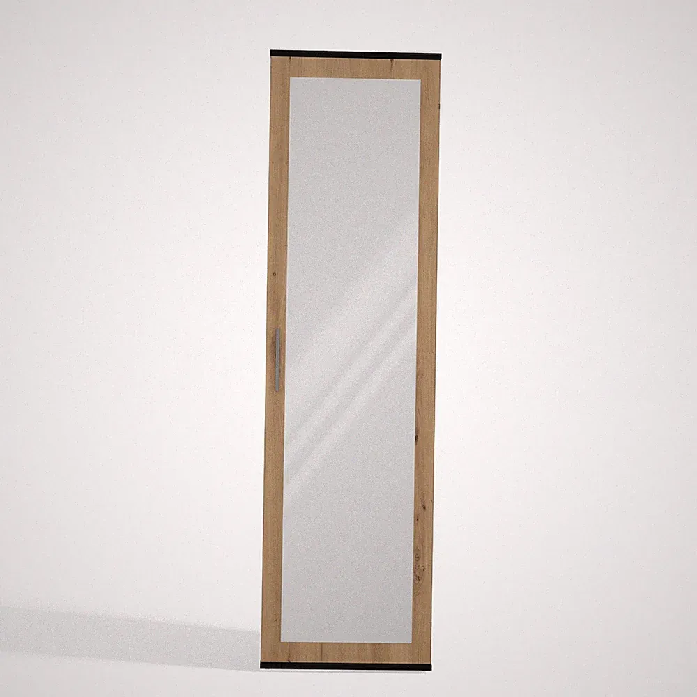 Garderobenschrank DUO mit Spiegel 50x180 cm Anthrazit Artisan Dielenschrank