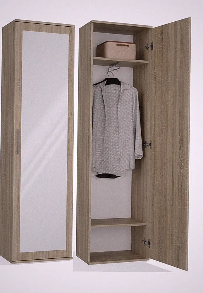 Garderobenschrank DUO mit Spiegel 50x180 cm Eiche Sonoma Dielenschrank