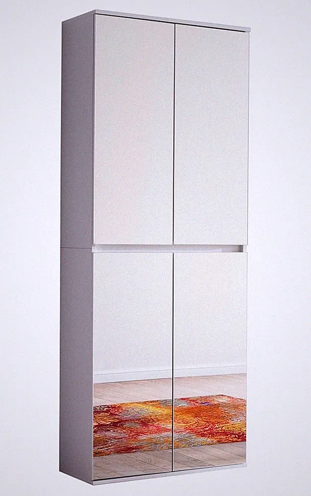 Garderobenschrank Mehrzweckschrank Hochschrank Schuhschrank | weiß Spiegeltür