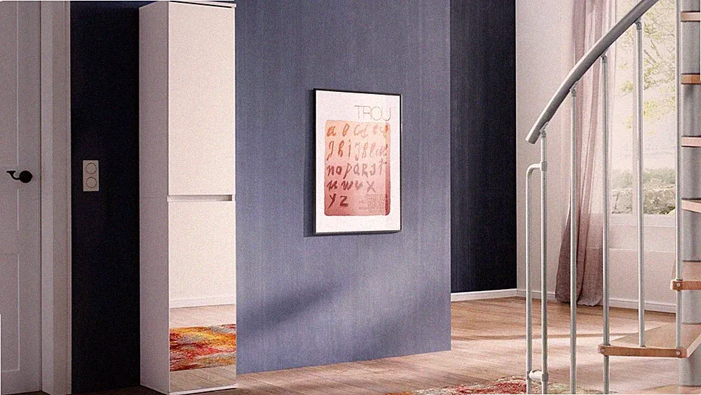 Garderobenschrank Mirror 2trg Schuhschrank weiß Melamin Spiegel Mehrzweckschrank