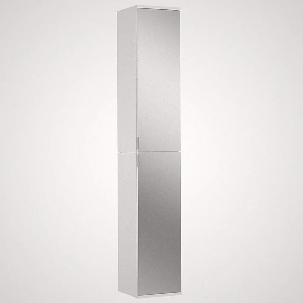 Garderobenschrank PROJEKT X - weiß - mit Spiegel - 30 cm breit Kleiderschrank