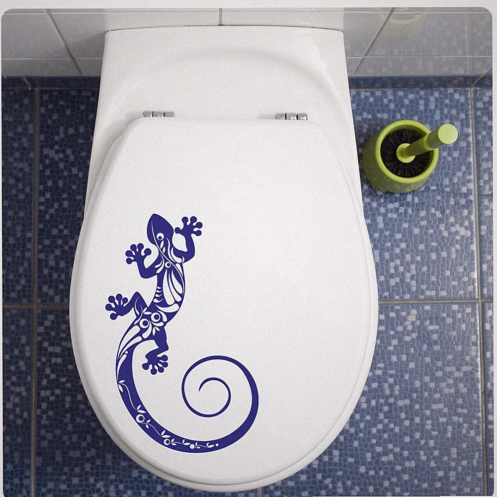 Gecko Gekko Aufkleber für WC Deckel Klodeckel Sticker Wandtattoo BAD TDA001