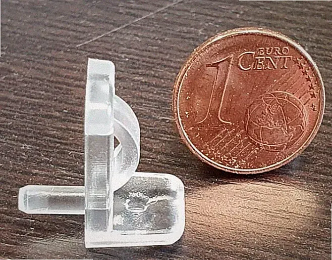 Glasbodenträger für 3 / 5 mm Loch Kunststoff transparent für Spiegelschrank NEU