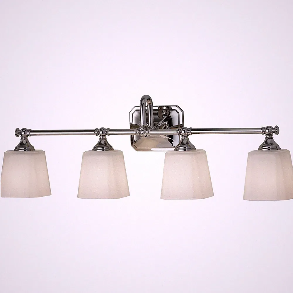 Große Badlampe mit LED 76cm lang Glas Schirm Wandleuchte Badezimmer Spiegel
