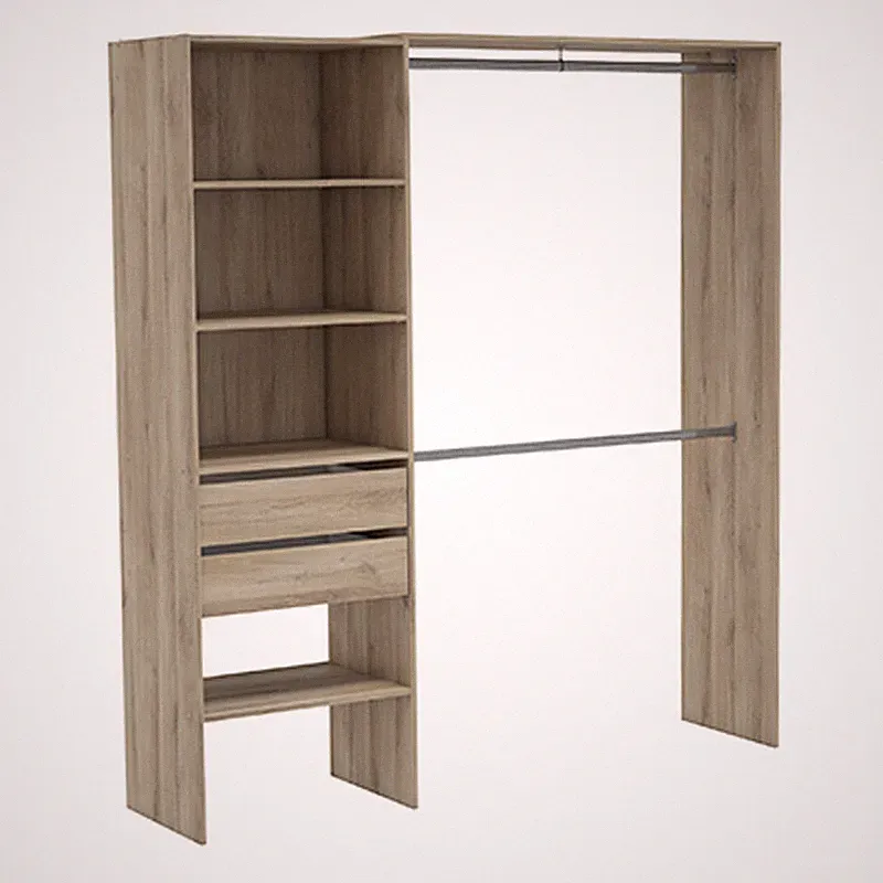Großer Kleiderschrank #1943 begehbar offen Schrank Garderobe Regal Eiche NEU