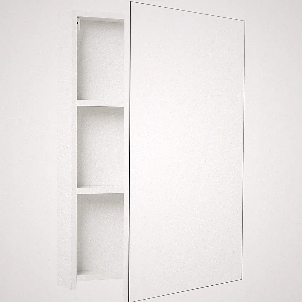 Hängender Badezimmerschrank mit Spiegel Reflection 60, weiß