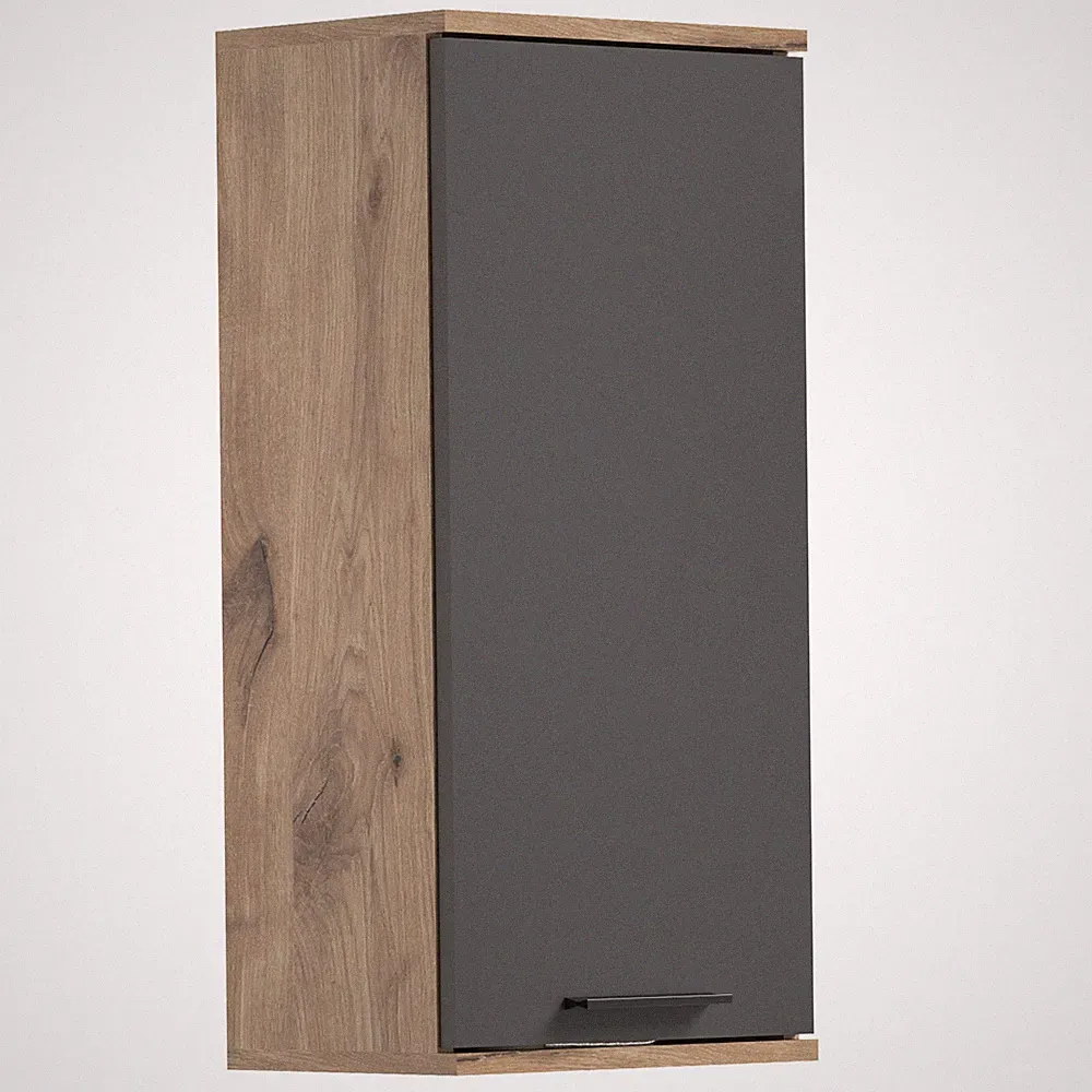 Hängeschrank MASON - Nox Oak - Basalt grau - 37 cm Badschrank Badezimmerschrank