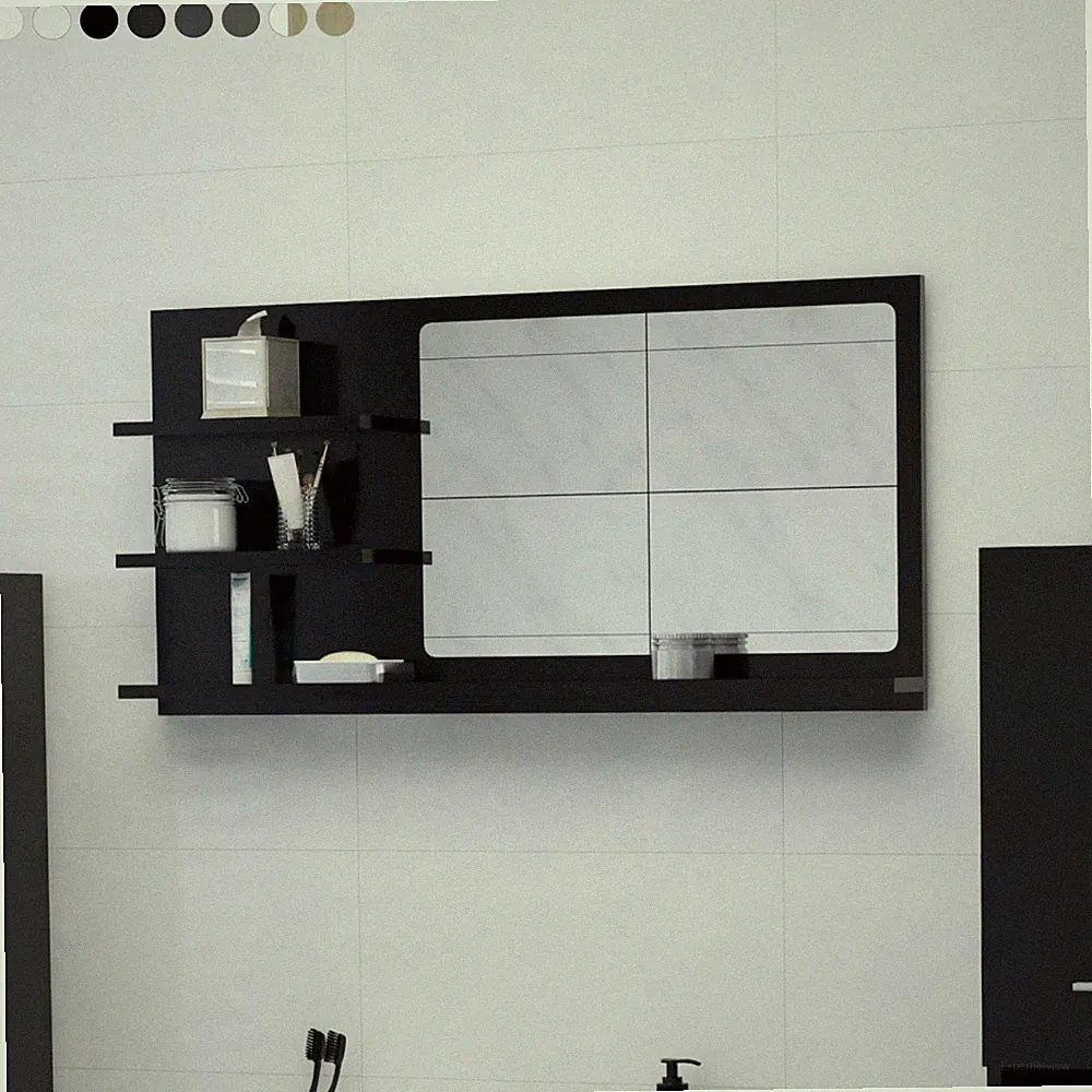 Hängeschrank Spiegelschrank Badspiegel mit 3 Regal Ablage Badschrank Wandschrank