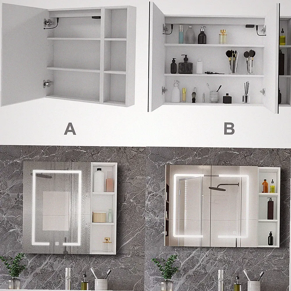 Hängeschrank Wandschrank Spiegelschrank Badschrank Badezimmerschrank Bad mit LED
