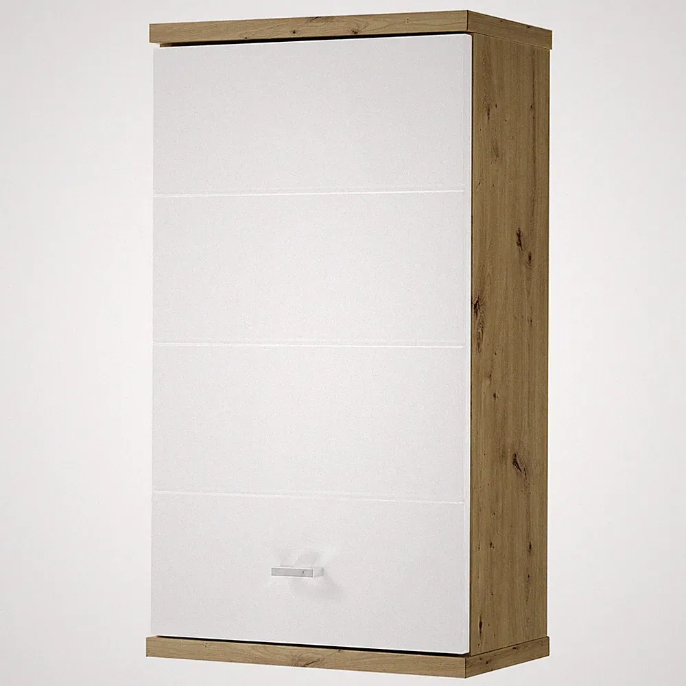 Hängeschrank - weiß - Artisan Eiche - 38 cm Badschrank Badezimmerschrank