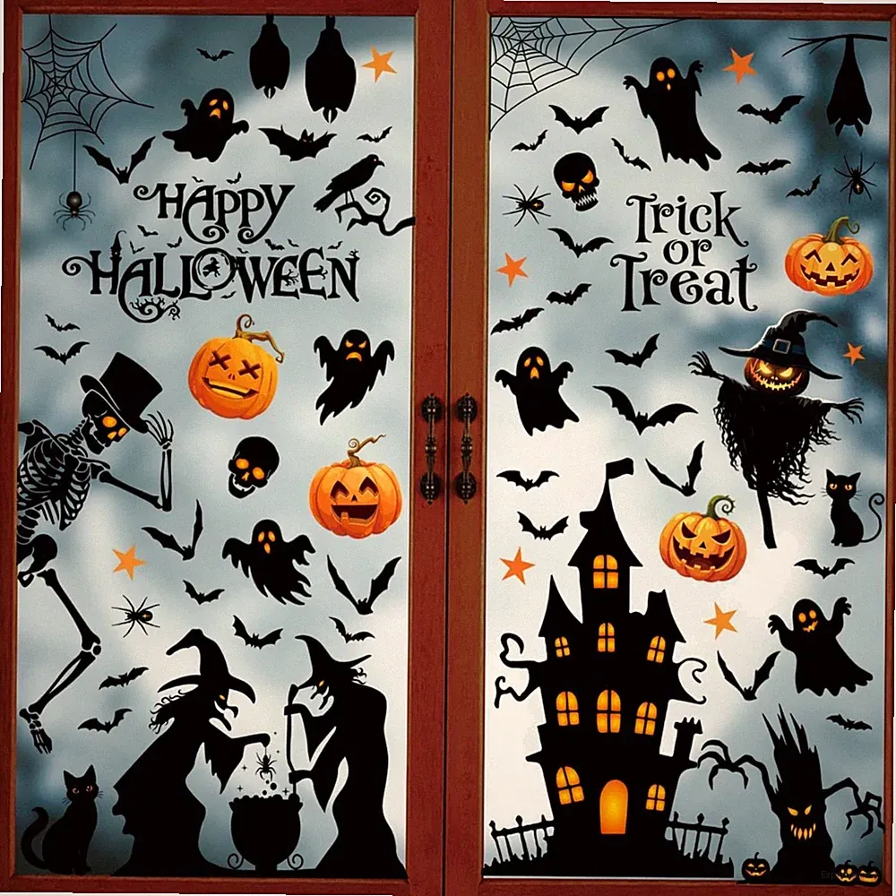 Halloween Fensteraufkleber Set 103 Motive wiederverwendbar